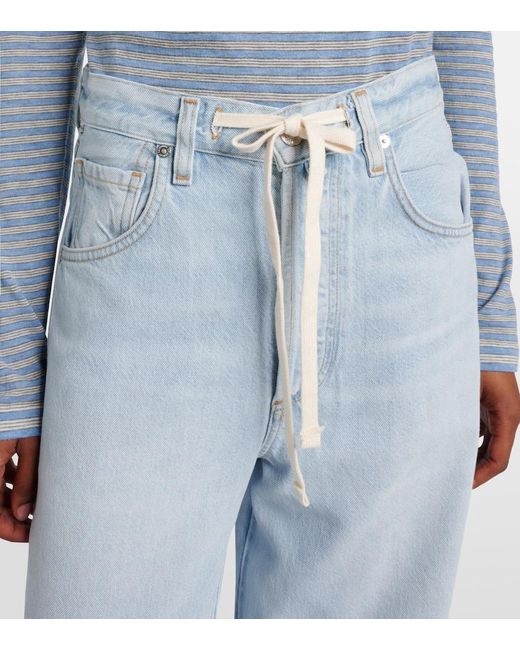 Citizens of Humanity Blue Brynn Low-Rise Wide-Leg Jeans