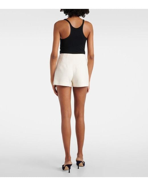 Veronica Beard White Gershwin Cotton-Blend Shorts