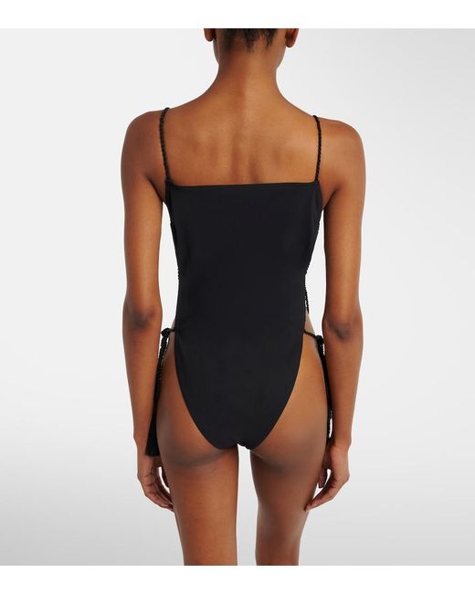 Alaïa Black Tasselled Swimsuit