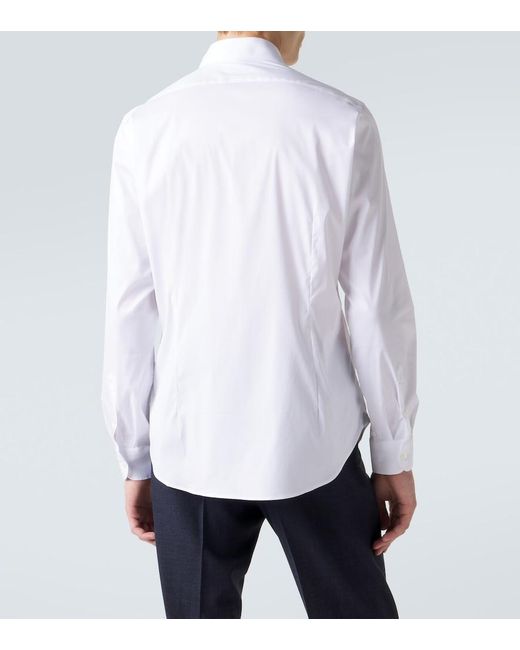 Eleventy White Cotton-Blend Poplin Shirt for men