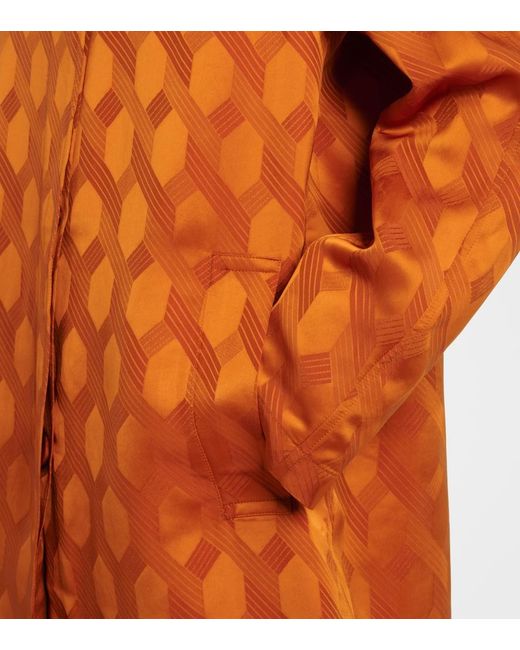 Dries Van Noten Orange Printed Coat