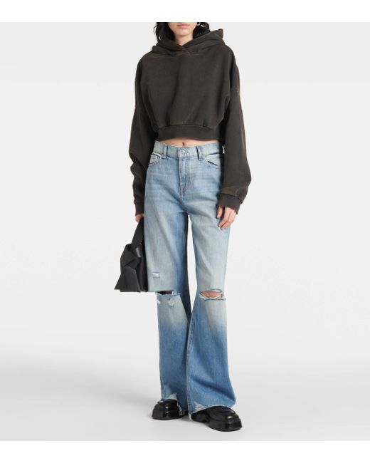 7 For All Mankind Blue Scout High-rise Wide-leg Jeans