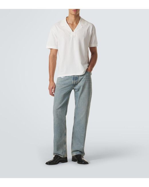 Maison Margiela White Cotton Pique Polo Shirt for men