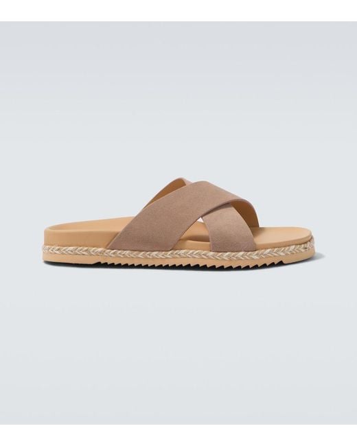 Frescobol Carioca Brown Breno Suede Sandals for men