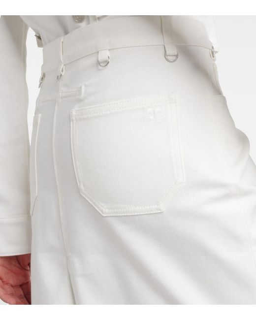 Gonna Di Jeans Midi Multiflex di Courreges in White