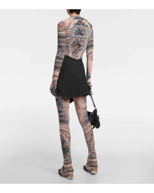 Jean Paul Gaultier Multicolor Tattoo Collection Printed Gloves