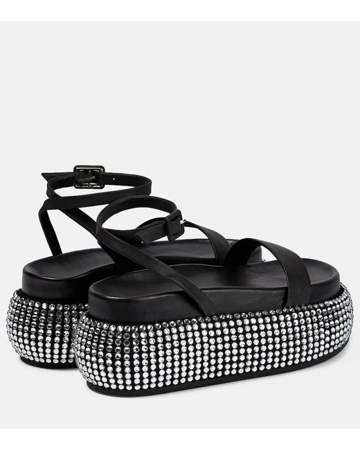 Jonathan Simkhai Black Buster Embellished Platform Sandals