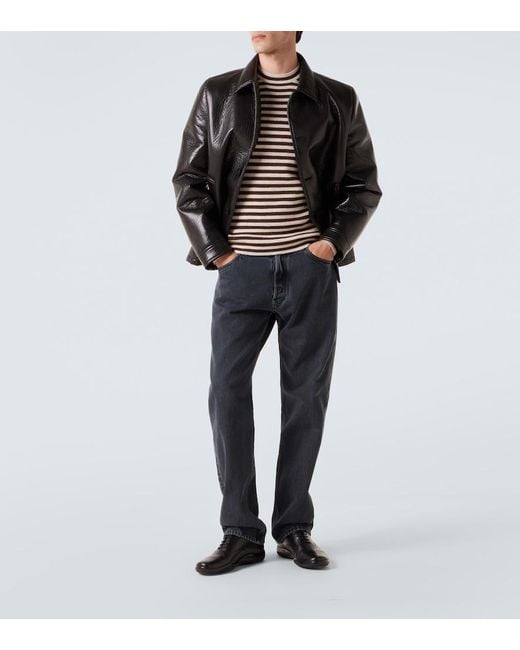 Prada Black Toblach Leather Sneakers for men