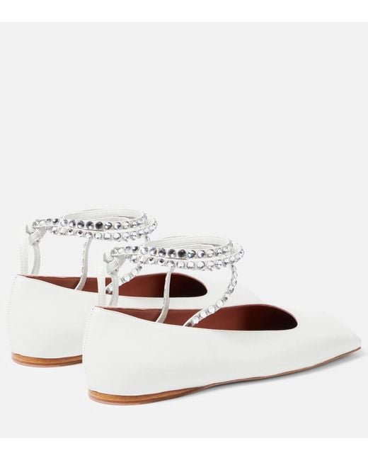 Bailarinas Ane De Piel Adornadas AMINA MUADDI de color White