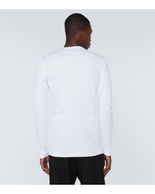 Dolce & Gabbana White Re-edition Cotton Jersey Henley Shirt for men