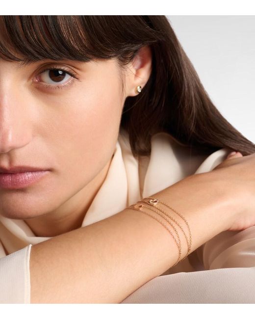 Repossi Metallic Letters 18Kt Rose Bracelet With Diamonds