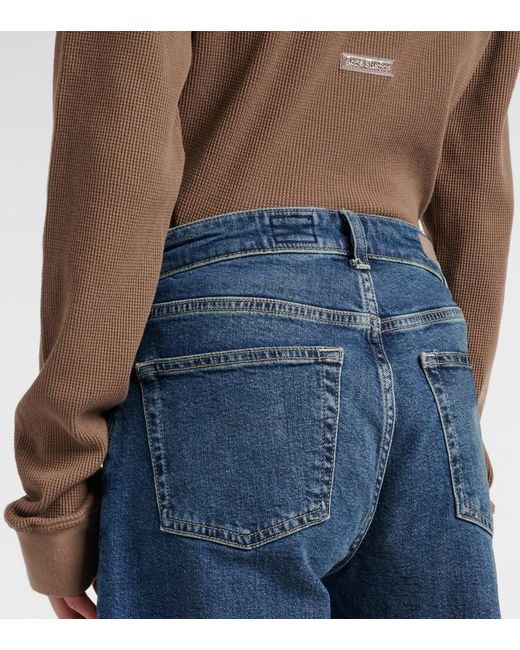 AG Jeans Blue High-Rise Wide-Leg Jeans