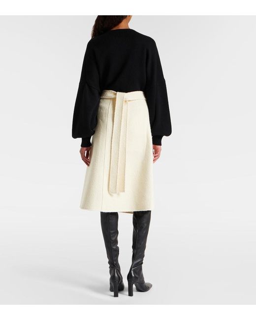 Proenza Schouler White Bodhi High-Rise Wool-Blend Boucle Wrap Skirt