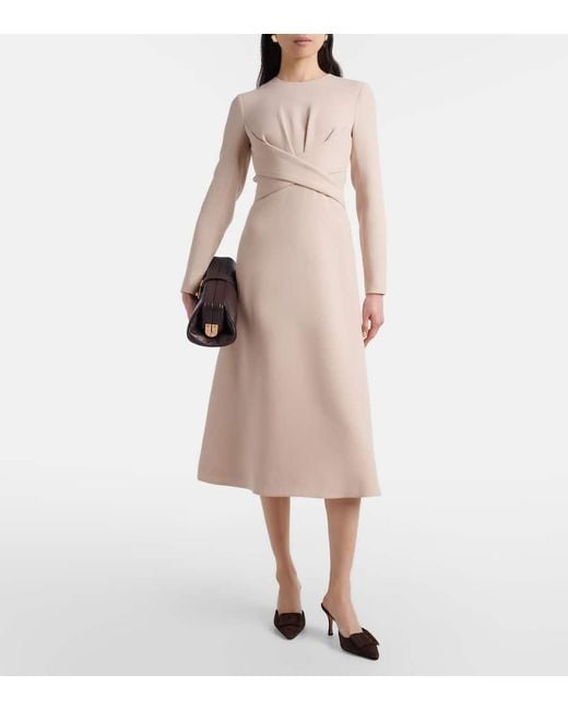 Robe Midi Elta En Crepe De Laine Emilia Wickstead en coloris Natural