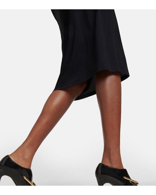 Jil Sander Blue Fitted Jersey Midi Dress