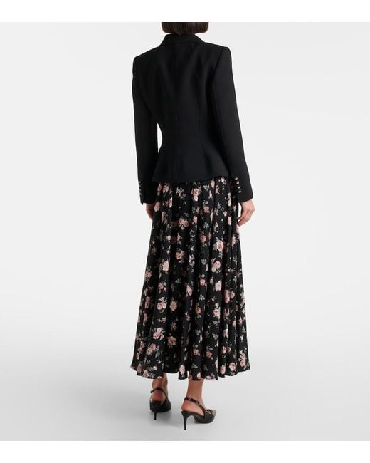 Dolce & Gabbana Black Floral Silk-Blend Charmeuse Maxi Skirt