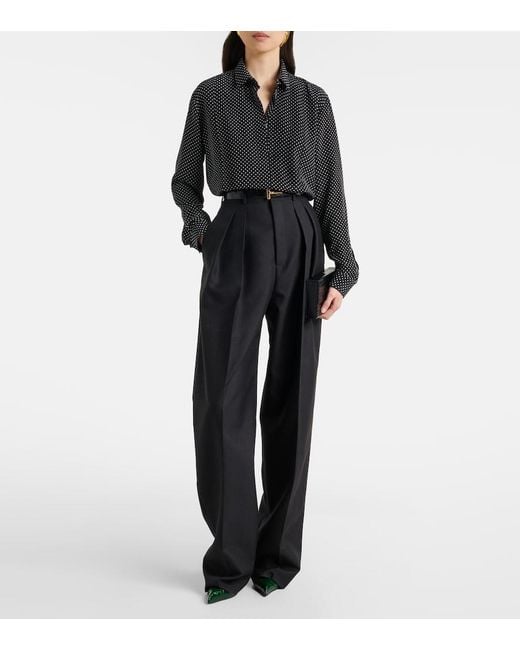 Tom Ford Black Polka-Dot Silk Shirt