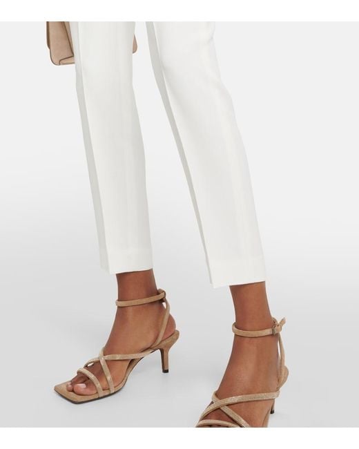 Brunello Cucinelli White Tailored Crepe Pants