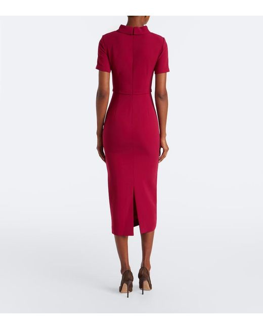 Roland Mouret Red Cady Midi Dress