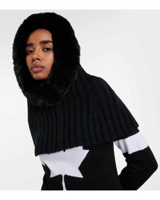 Goldbergh Naomi Faux Furtrimmed Ski Mask in Black Lyst