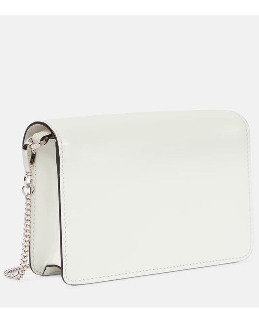 Prada White Triangle Mini Leather Crossbody Bag