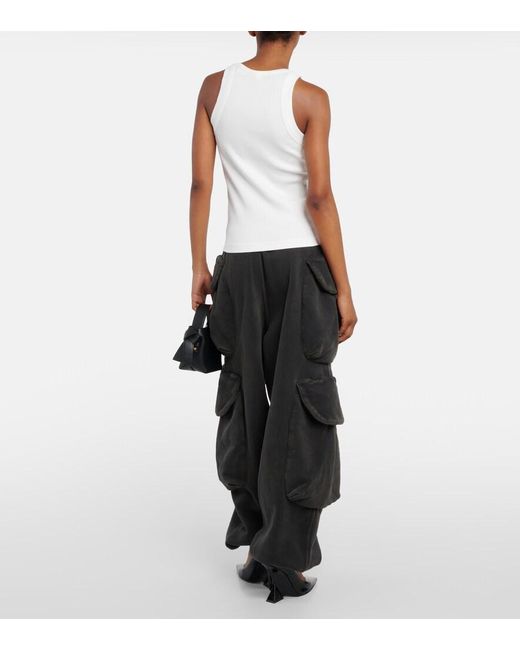 Dion Lee White Safety Slider Cotton-Blend Tank Top