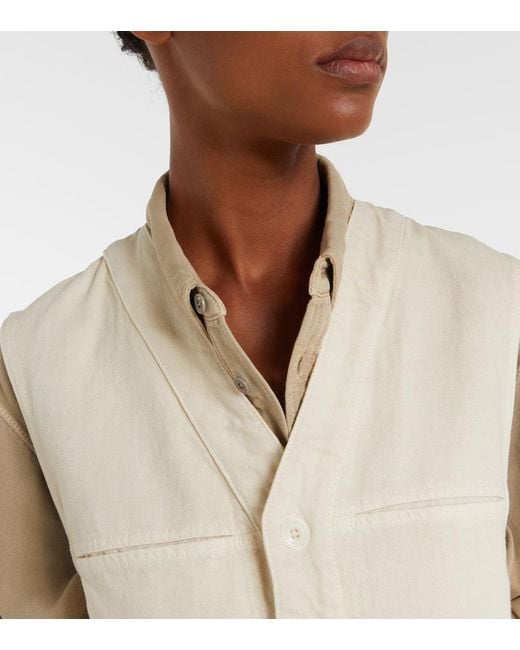 Lemaire White Weste Aus Baumwolle
