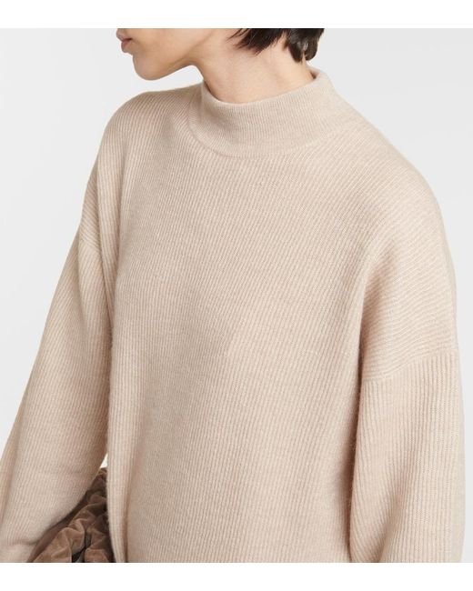 Brunello Cucinelli Natural Alpaca And Cotton Midi Dress