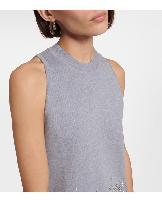 J.W. Anderson Blue Embellished Wool Top