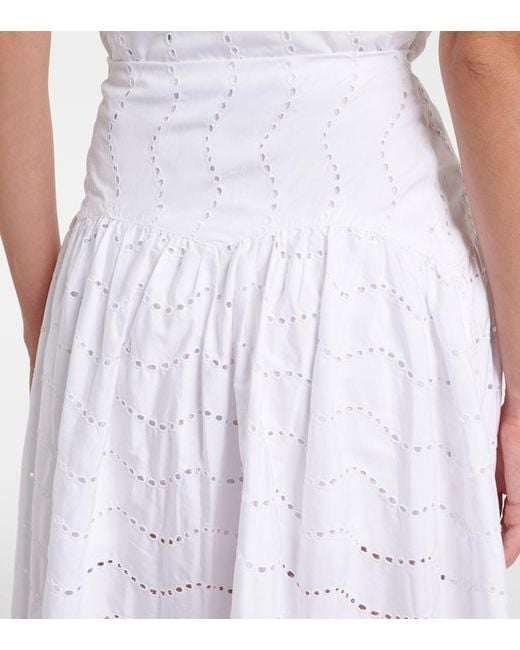Polo Ralph Lauren White Broderie Anglaise Cotton Midi Skirt
