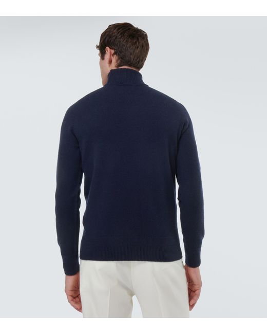 John Smedley Kolton Wool And Cashmere Turtleneck Sweater in Blue for ...