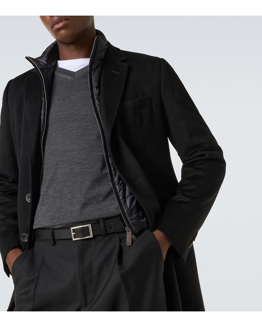 Herno Black Cashmere Coat for men