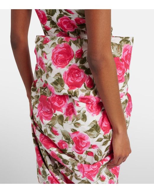 Chloé Pink Floral Ribbed Cotton-Blend Tank Top