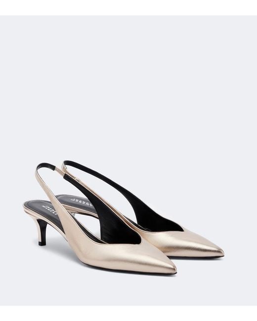 Isabel Marant Natural Padim Metallic Leather Slingback Pumps