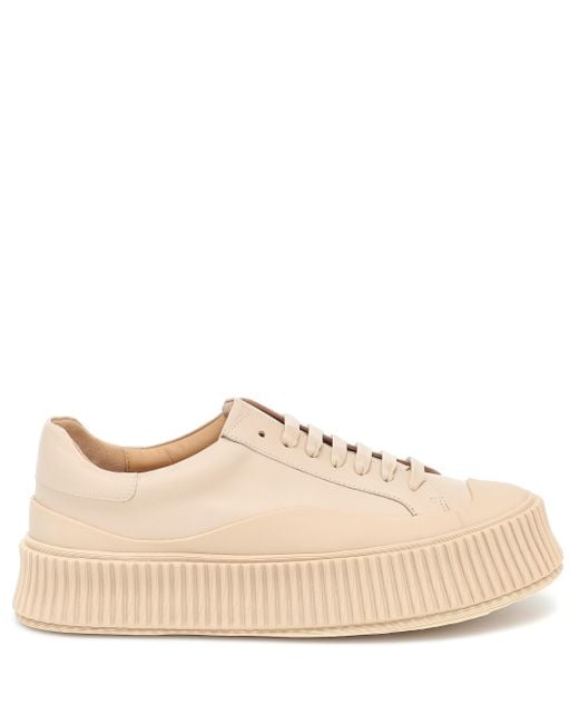 jil sander leather platform sneakers