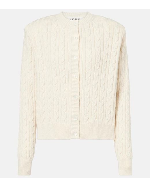 Rohe Natural Cable-Knit Cotton And Wool Cardigan