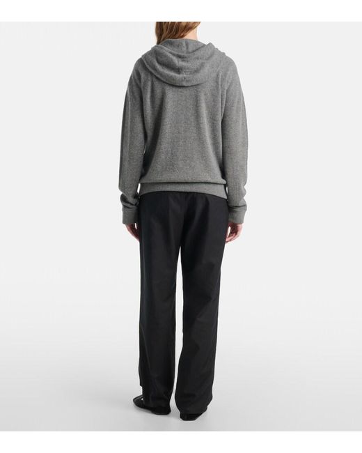 The Row Gray Kawoa Cashmere Zip-Up Hoodie
