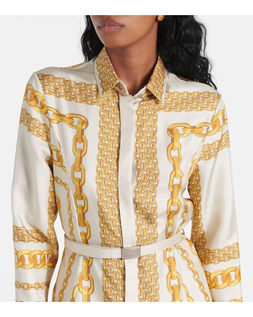 Versace Metallic Treasure Silk Twill Shirt Dress