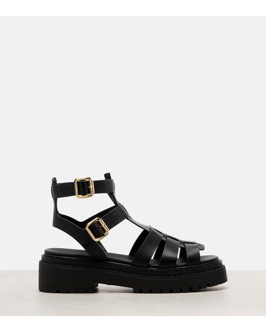 Prada Black Leather Sandals