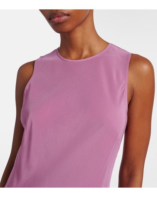 Asceno Purple Valencia Silk Crepe Maxi Dress