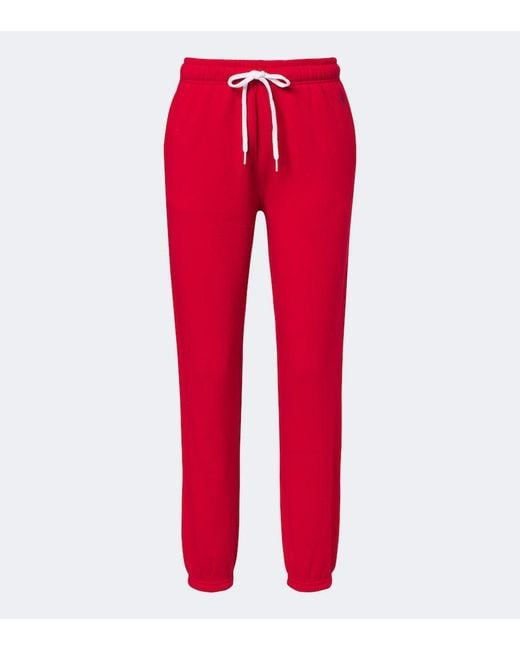 Polo Ralph Lauren Red Cotton-Blend Jersey Sweatpants