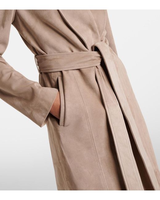 Nour Hammour Natural Gallery Suede Coat