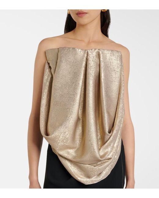 Maticevski Natural Zeal Draped Lame Top