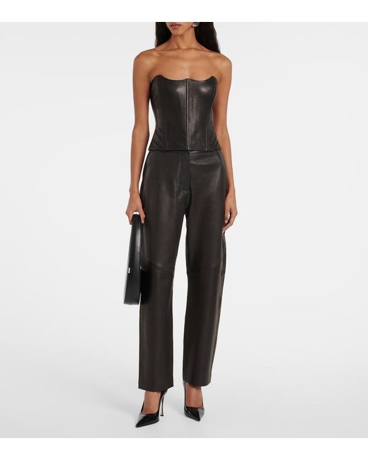The Sei Black Leather Bustier