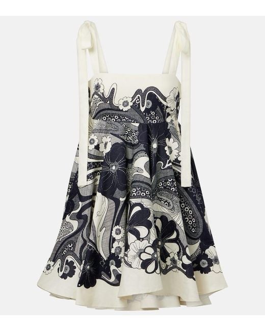 Vestido Corto Mickey De Lino Floral ALÉMAIS de color Natural