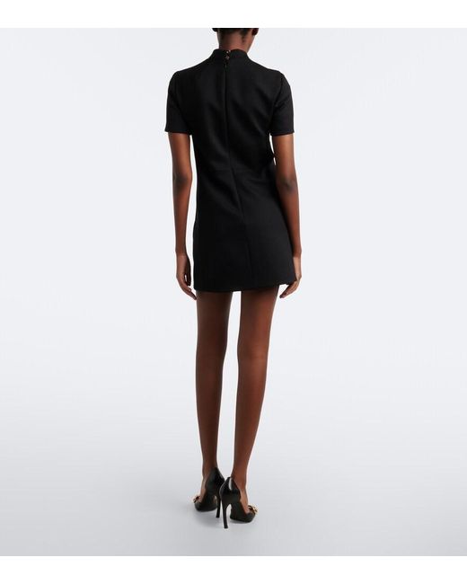 Gucci Black Wool Mockneck Minidress