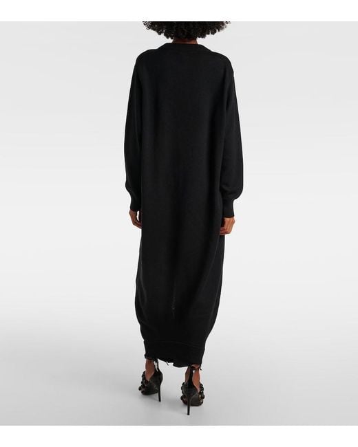Alaïa Black Wool Sweater Dress