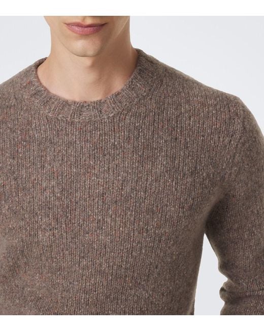 Allude Brown Cashmere Sweater for men