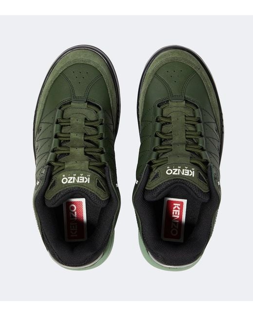 KENZO Green Pxt Leather Sneakers for men