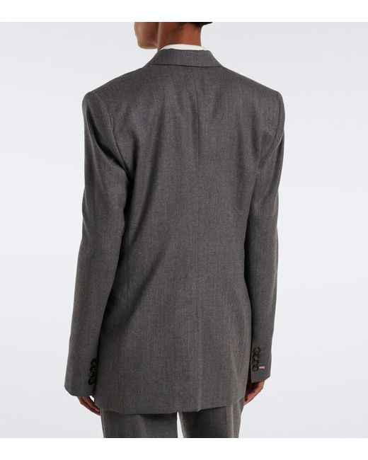 Stella McCartney Gray Double-Breasted Wool Blazer